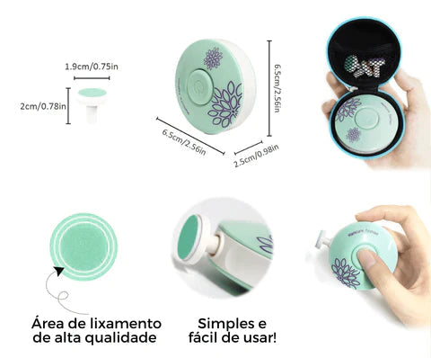 BebêMani - Aparador Elétrico de Unhas para Bebês e Crianças - Bora Brincar