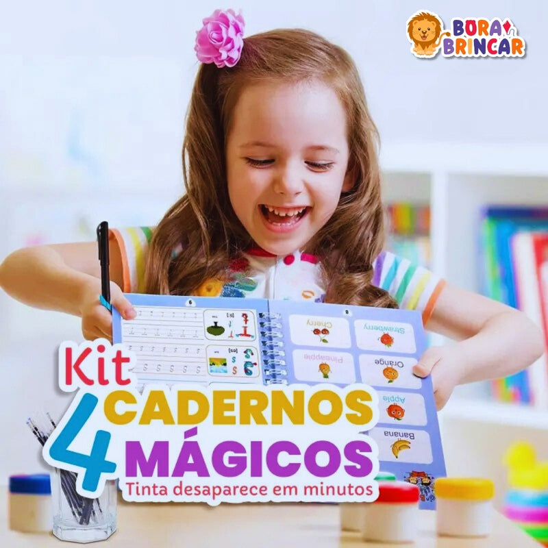 Kit Mágico com 4 Livros de Caligrafia Montessori