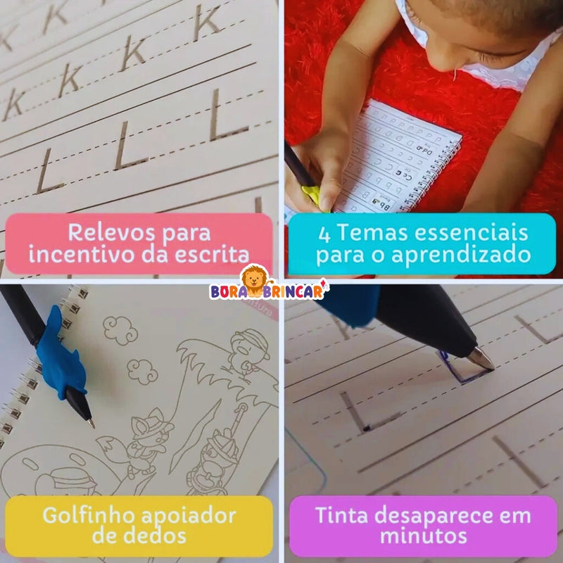 Kit Mágico com 4 Livros de Caligrafia Montessori