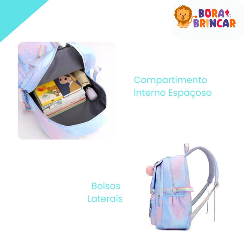 Mochila Escolar Mundo do Stitch® - Impermeável