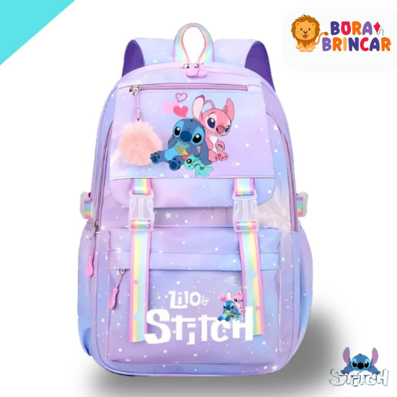 Mochila Escolar Mundo do Stitch® - Impermeável