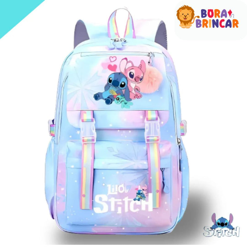 Mochila Escolar Mundo do Stitch® - Impermeável