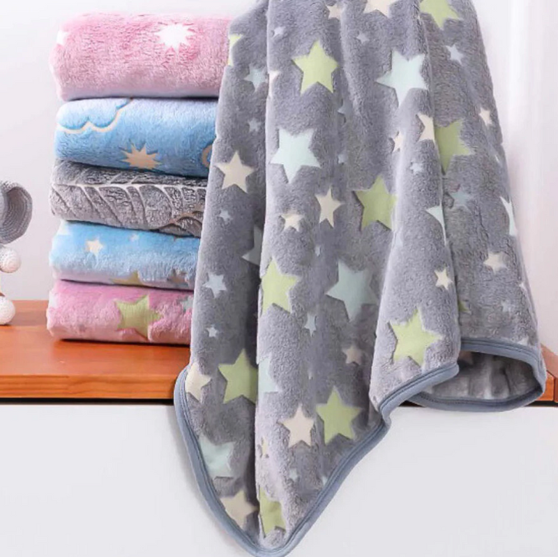 Manta Cobertor Bebe Infantil Estampado Brilha no Escuro Microfibra Antialérgico