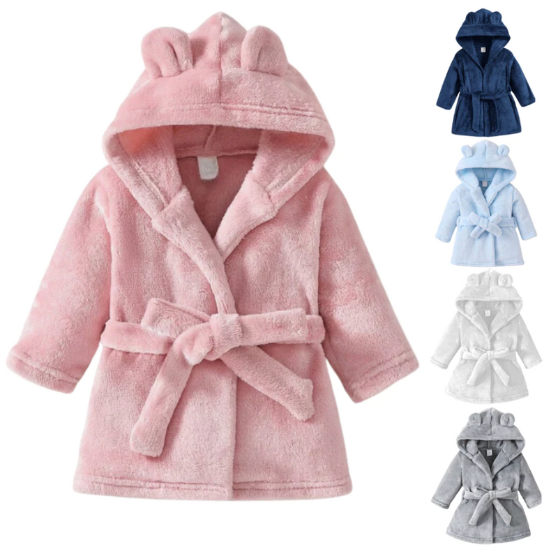 Roupão Infantil Bebê Quentinho com Capuz e Cinto Tecido Plush Antialérgico