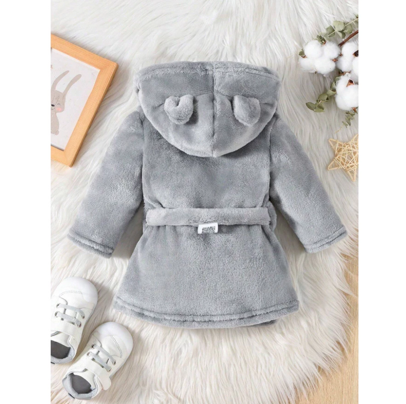 Roupão Infantil Bebê Quentinho com Capuz e Cinto Tecido Plush Antialérgico